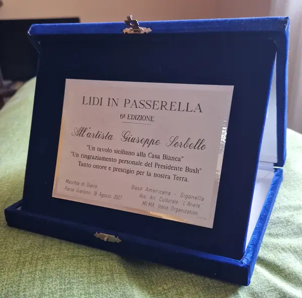 Lidi in Passerella 2007 — plaque honouring Giuseppe Sorbello Plaque honouring Giuseppe Sorbello at the sixth edition of Lidi in Passerella, 18 August 2007