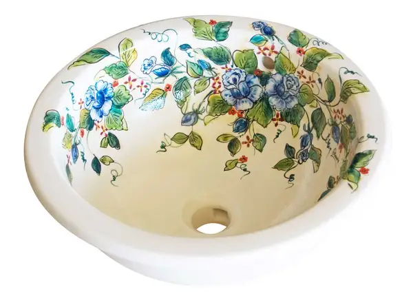 hand-decorated ceramic kitchen sink