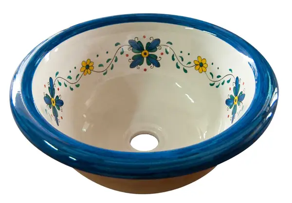 hand-decorated ceramic sink