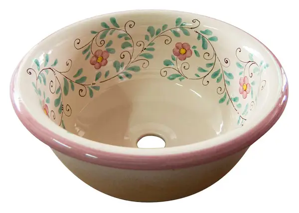 hand-decorated ceramic sink