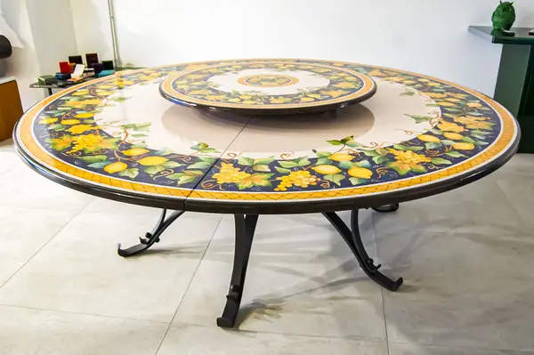 large rotating lava stone table