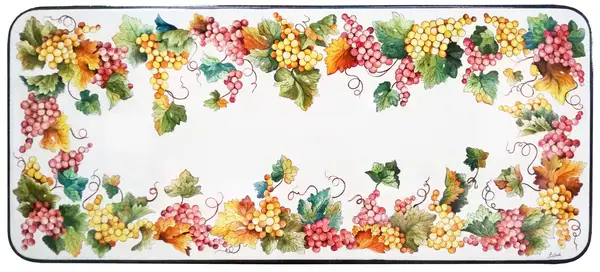 Rectangular Lava Stone Table with Grapes decor