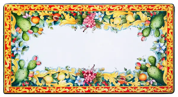 Hand-decorated lava stone table with Sicilian decor