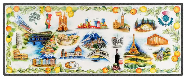 Table with city-themed decor