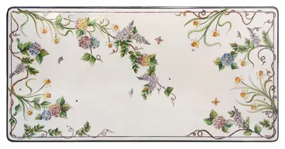 Hand-decorated lava stone tabletop