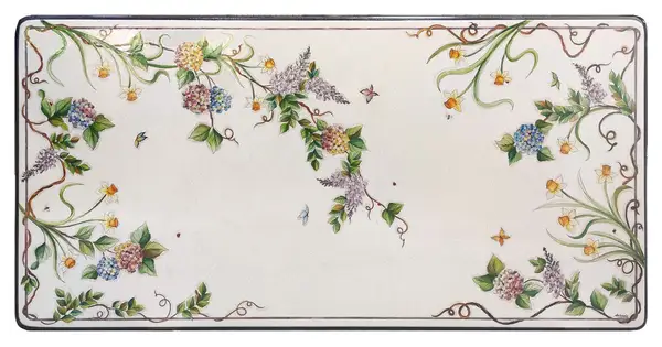 Hand-decorated lava stone tabletop