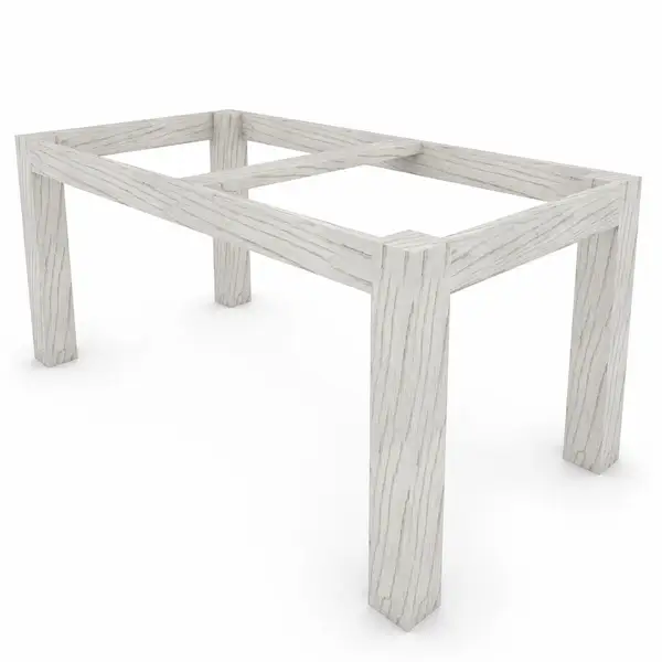 White brushed wooden table base