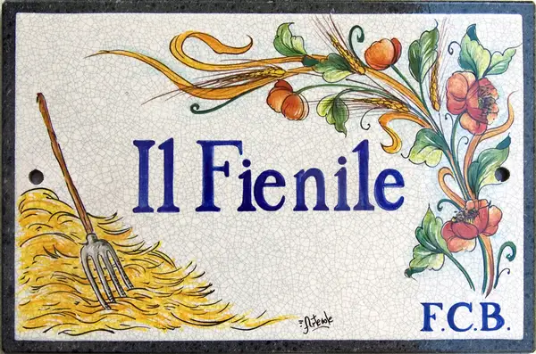 Panel decorativo Il Fienile Panel decorativo Il Fienile en piedra lavica decorada a mano