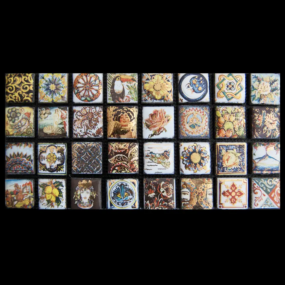 Mosaico en piedra lavica MPL004