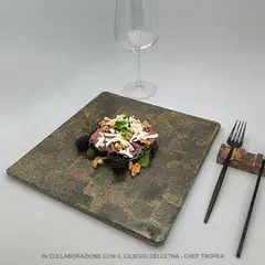 Assiette gourmet en pierre de lave pour restaurants
