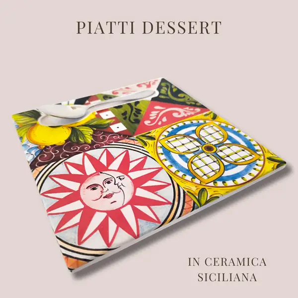 Assiette en ceramique decoree avec design sicilien
