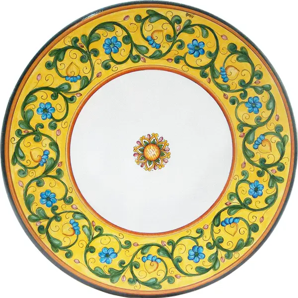 decor table en pierre de lave peinte a la main