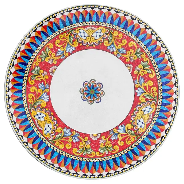 table en pierre de lave avec decor Sicilien peinte a la main