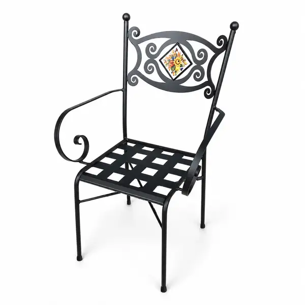 Wrought iron outdoor chair model ART235B