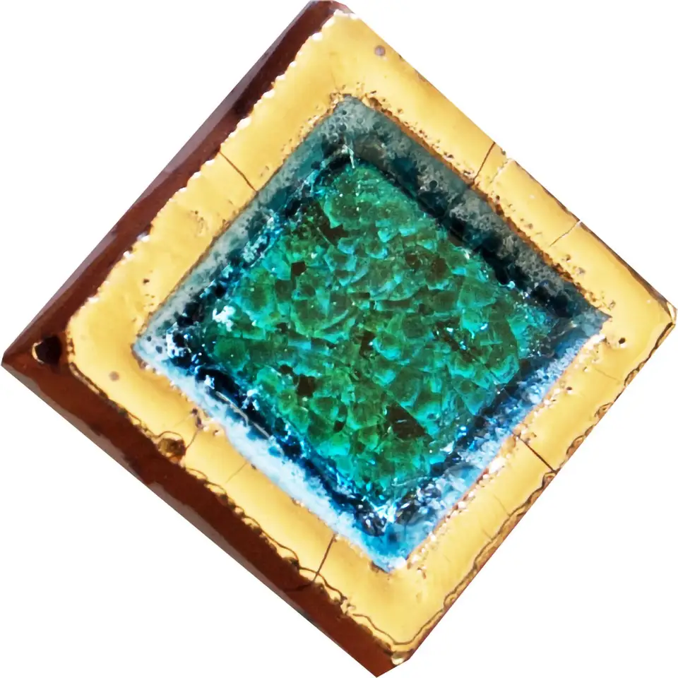 Ceramic and lava stone mosaic tile with gold MC003