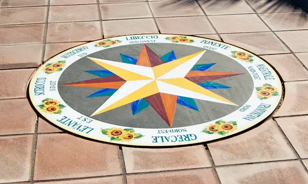Hand-decorated lava stone or terracotta flooring