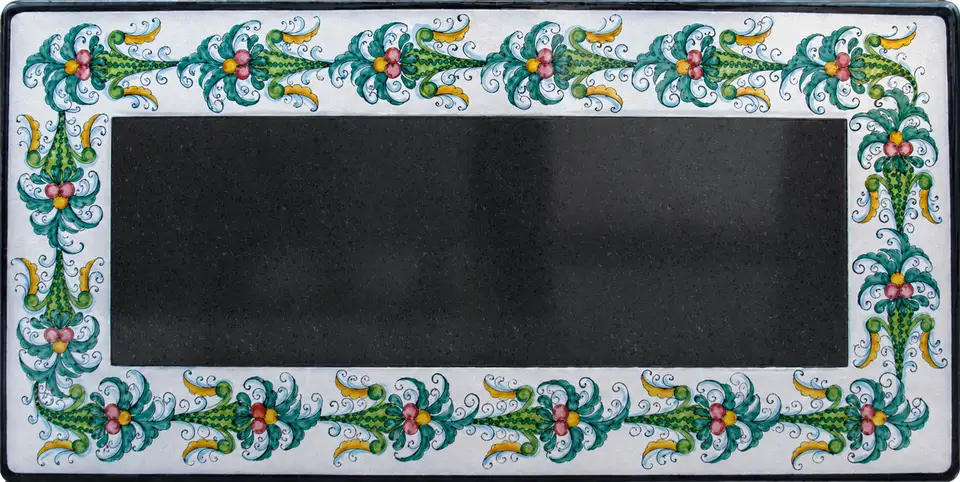 Lava Stone Table with Jester, hand-decorated