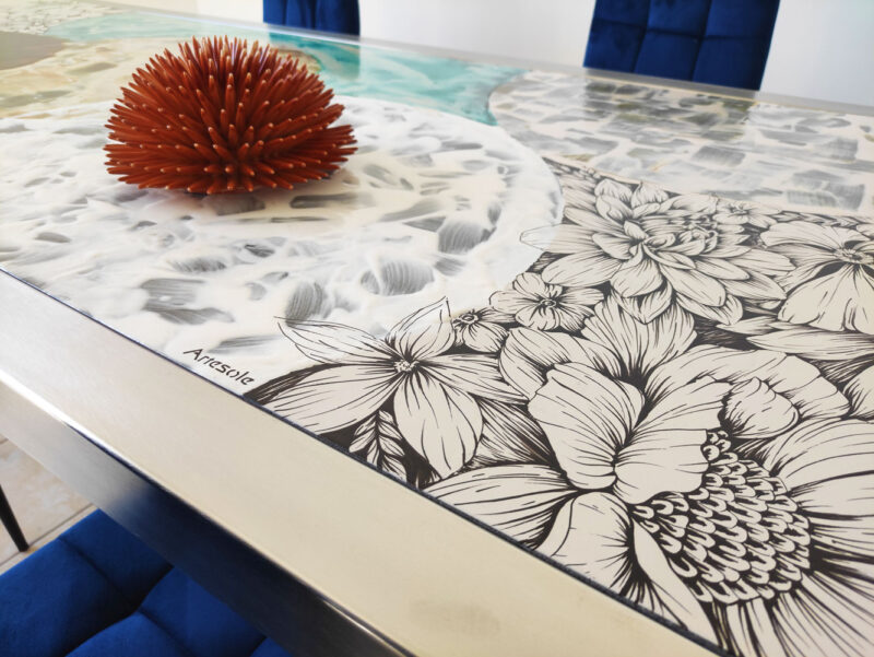 modern decorated artesole table