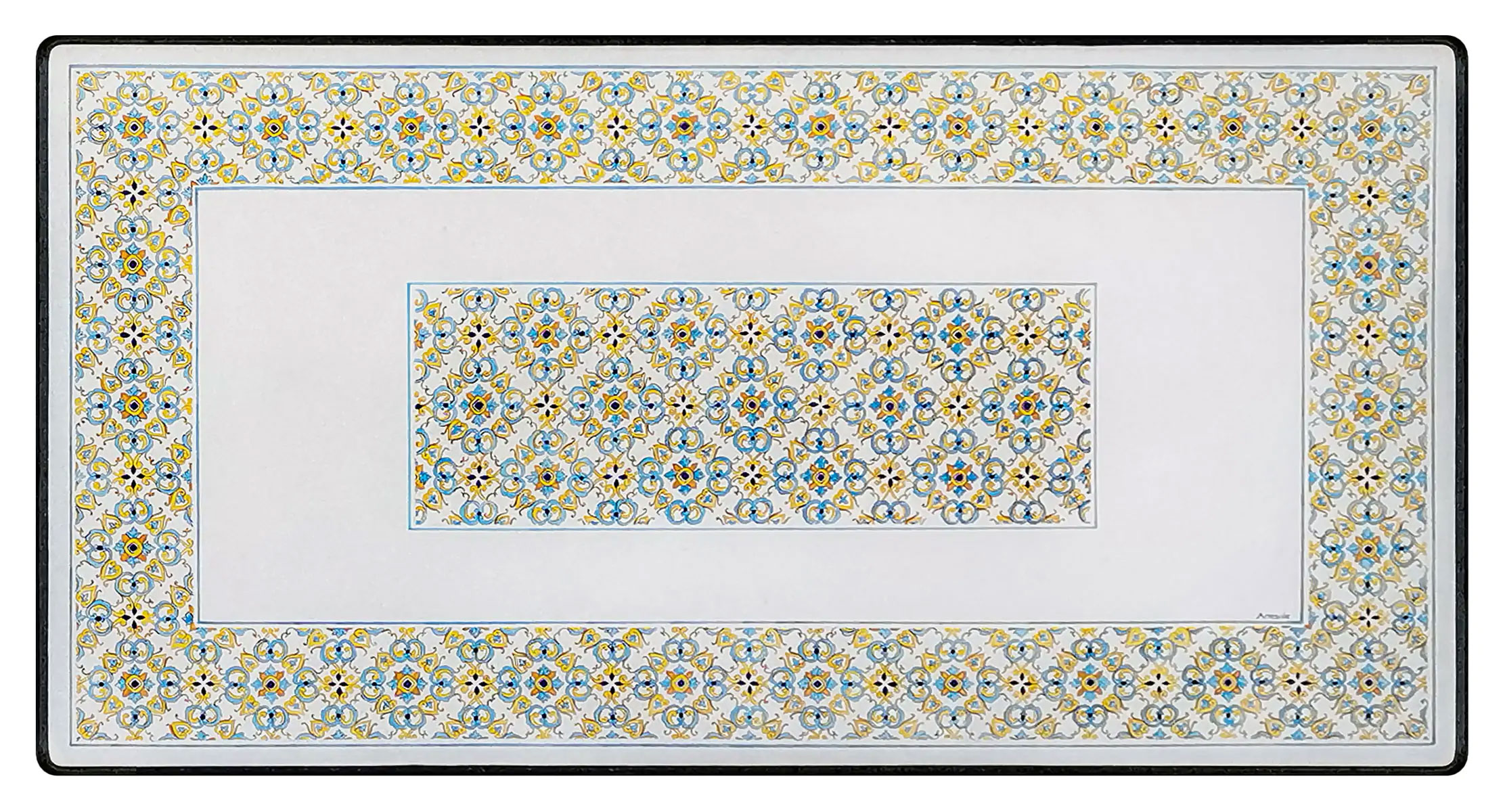 rectangular table with Sicilian decoration