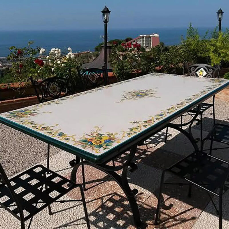 rectangular lava stone table suitable for terrace and outdoors