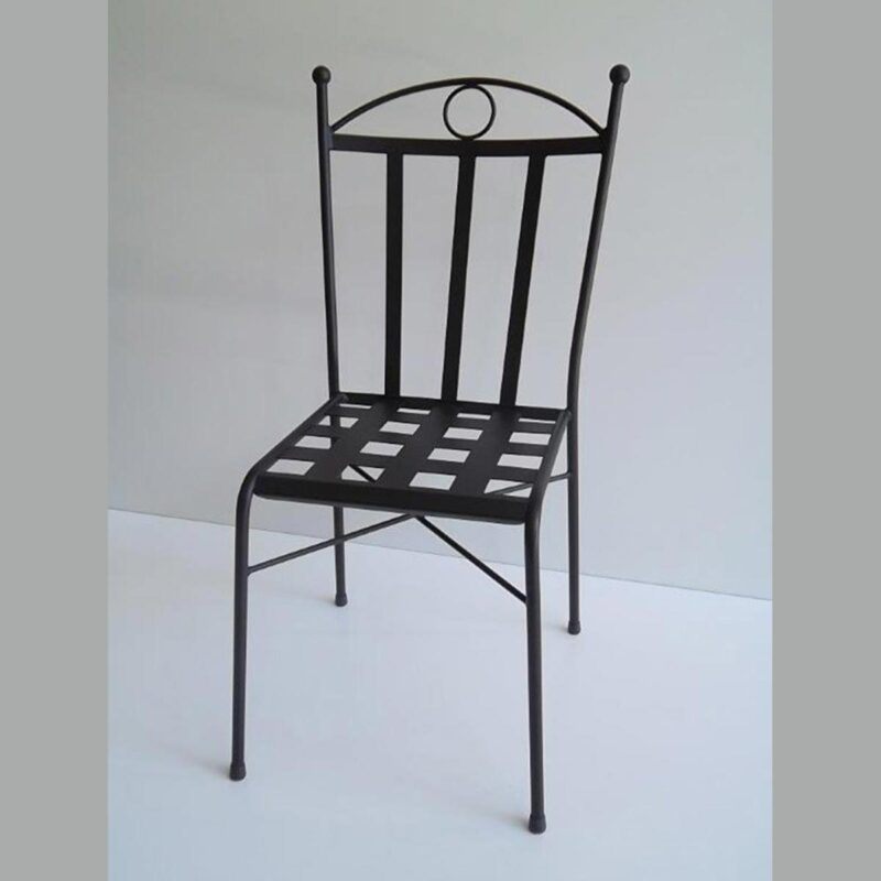 Wrought iron chair for outdoor use
